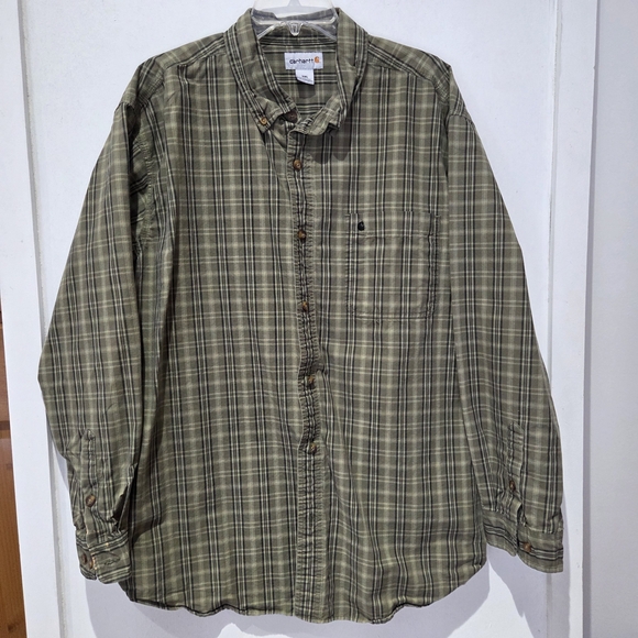 Carhartt Other - Carhartt Men's Green Plaid Casual Button Down Shirt